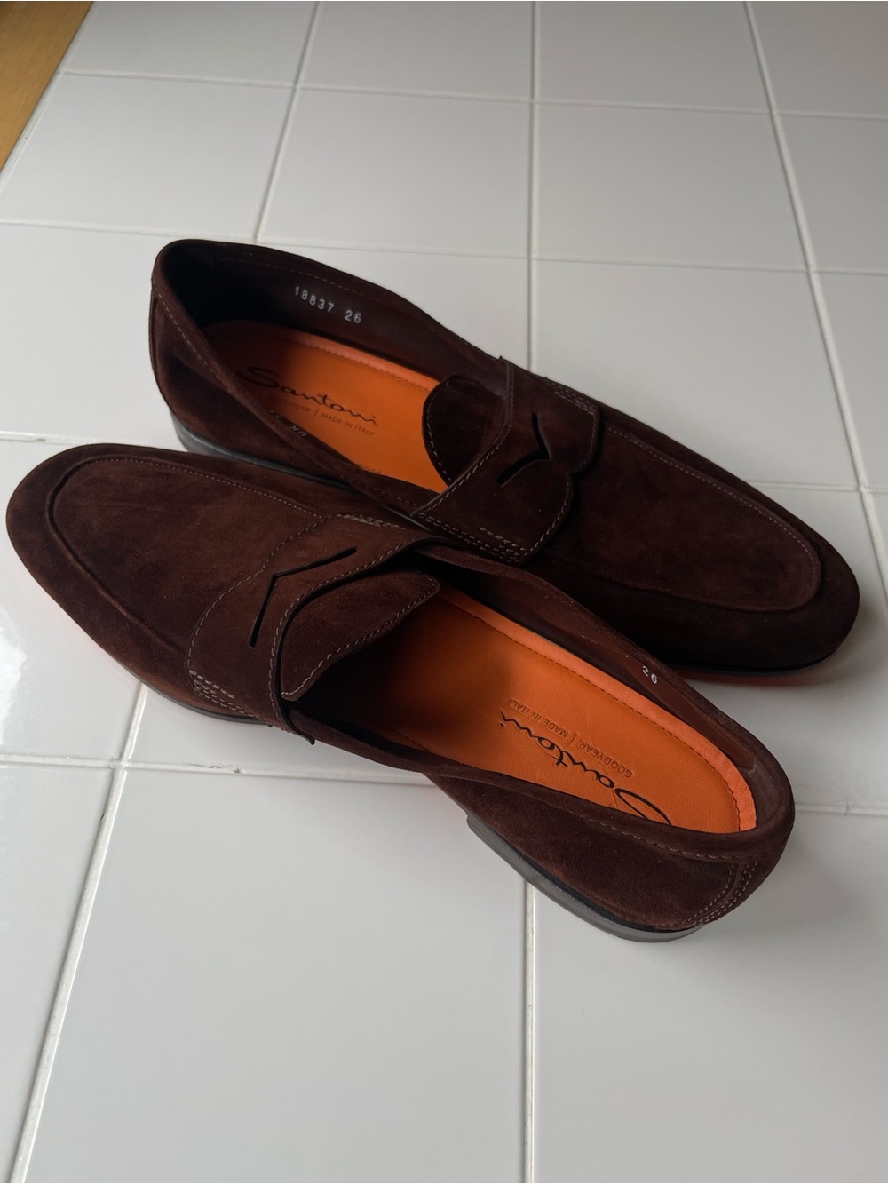 Santoni Carlos Suede Penny Loafers
